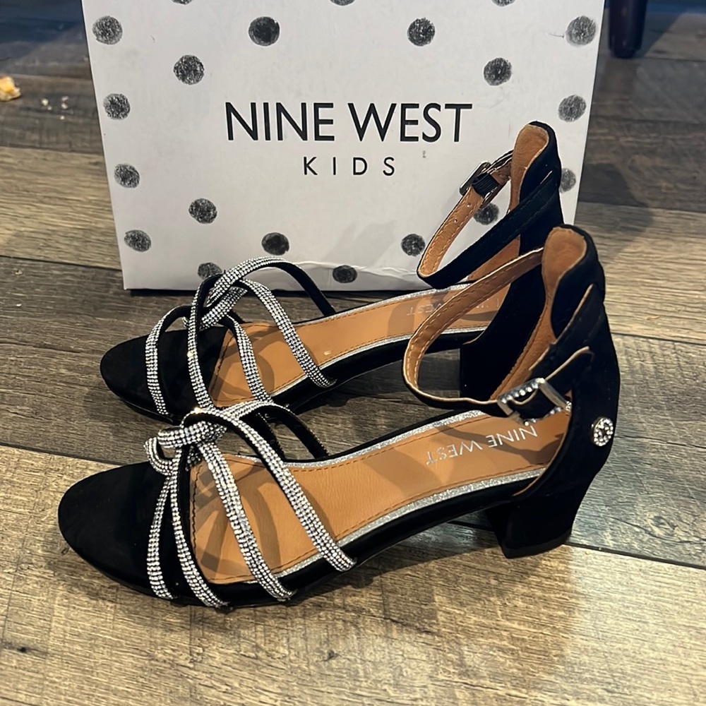 Authentic Nine West little girls bling heels sz 1.5
